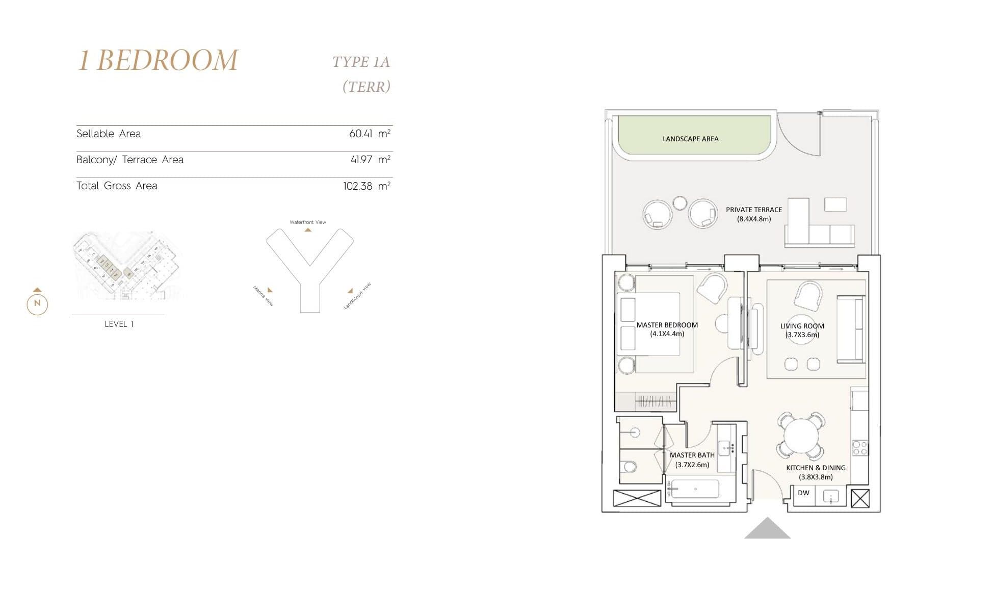 1 Bedroom · Type 1A